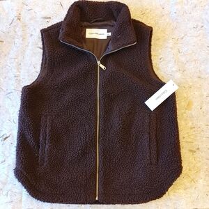 NWT Calvin Klein Sherpa Vest Cozy Full Zip Layer Women’s Size Medium Retail $139
